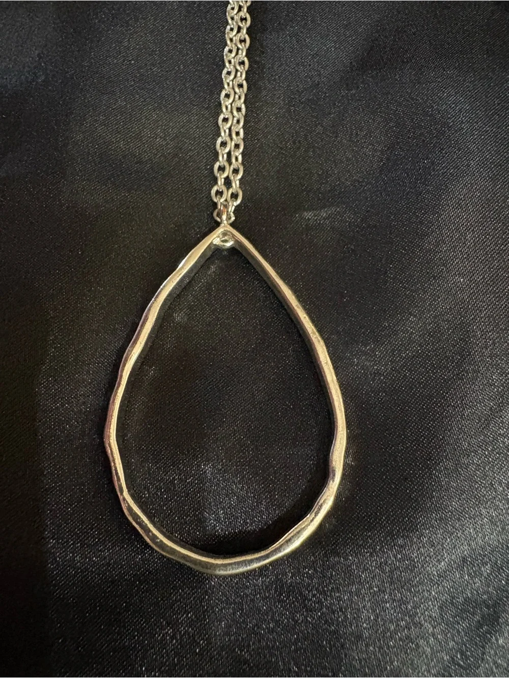 Silver Teardrop Pendant Necklace - Elegant Silver Women’s Necklace